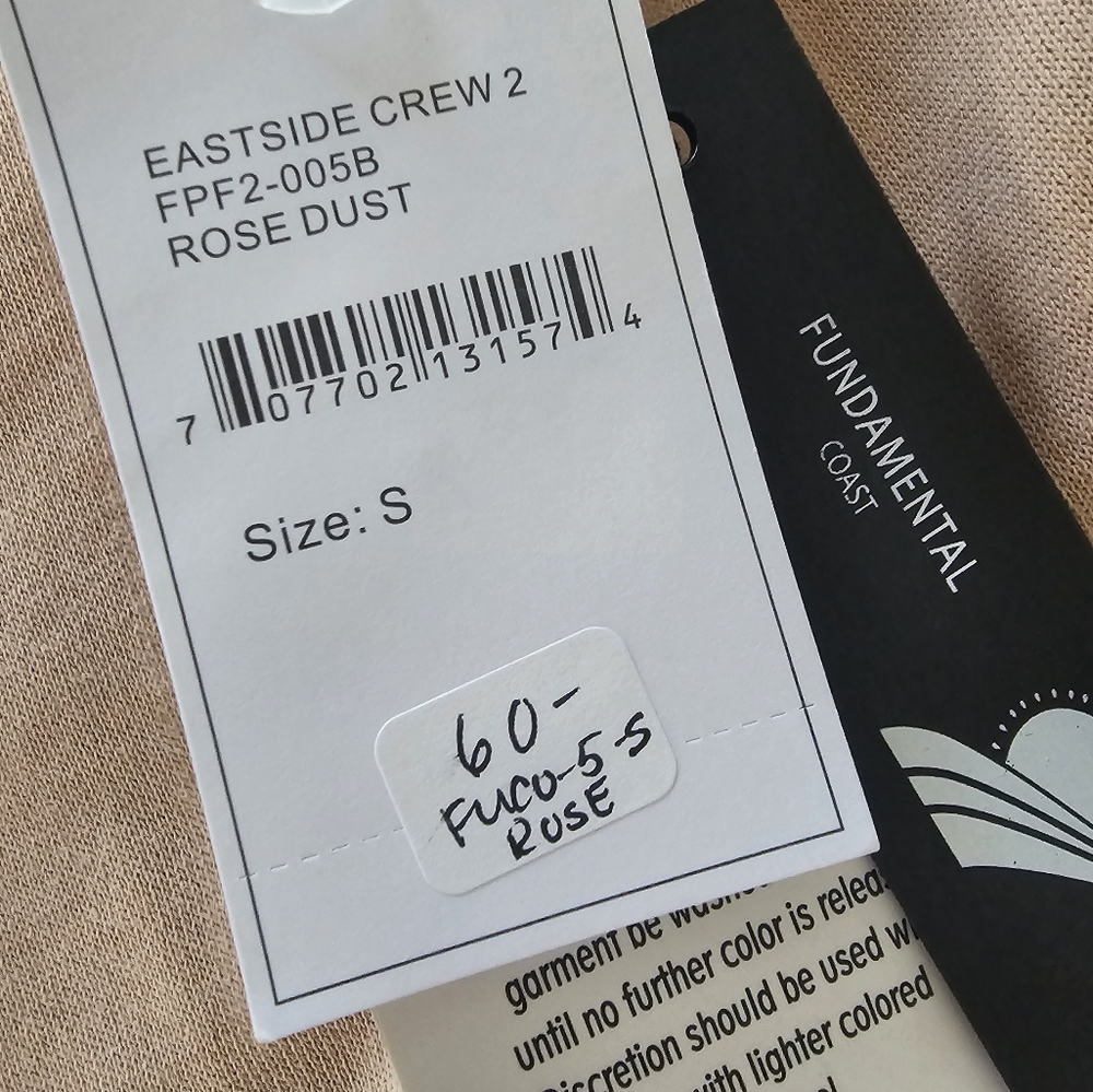 Fundamental Coast Wide Neck Off The Shoulder Sweatshirt.Rose Color/  Size S - Picture 5 of 5